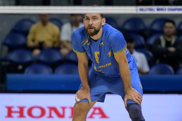 September 14, 2025, Quezon City, Manila, Philippines: Ukraine vs Belgium in the Pool Phase during the FIVB Mens Volleyball World Championship, WM, Weltmeisterschaft 2025 in Manila, Philippines. Belgium win the match in 3 straight sets. Ukraine s Dmytro YANCHUK at the net Quezon City Philippines - ZUMAr144 20250914_zap_r144_033 Copyright: xJaynexRussellx