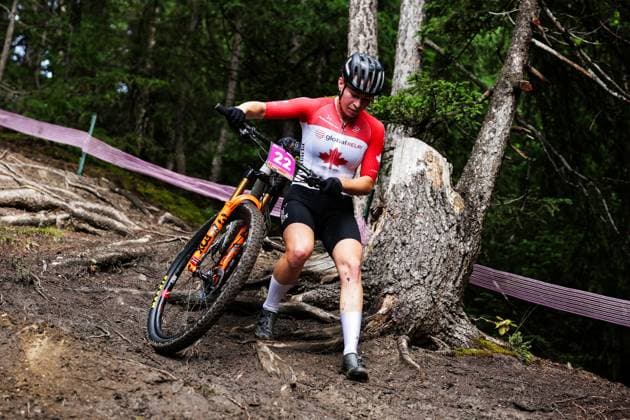 2025 UCI Mountain Bike World Championships Picture by Ed Sykes SWpix.com - 14 09 2025 - Cycling - 2025 UCI Mountain Bike World Championships - Cross-country Olympic - Crans-Montana, Valais, Switzerland - Women U23 - Nicole Bradbury (Canada) Copyright: x xSWpix.comx(t axPhotographyxHubxLtd)xEdxSykes SWpix.comx SWP-3030-4382