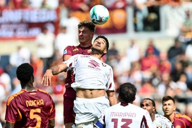 As Roma 14 09 2025 - campionato di calcio serie A Roma-Torino foto Antonello Sammarco Image nella foto: Evan Ferguson-Saul Coco 