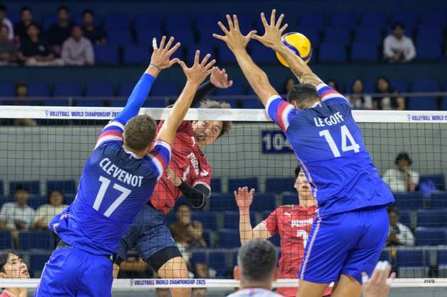 September 14, 2025, Quezon City, Manila, Philippines: France vs Korea in the Pool Phase during the FIVB Mens Volleyball World Championship, WM, Weltmeisterschaft 2025 in Manila, Philippines. France wins the match in 3 straight sets. Quezon City Philippines - ZUMAr144 20250914_zap_r144_054 Copyright: xJaynexRussellx