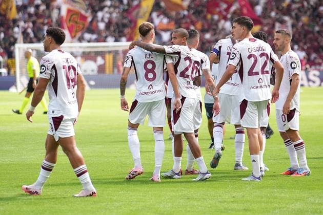 ROME, ITALY, September 14: players of Torino FC celebrate at the end the Serie A match between AS Roma and Torino FC in Rome, Italy. Copyright: xFOTOAGENZIAx