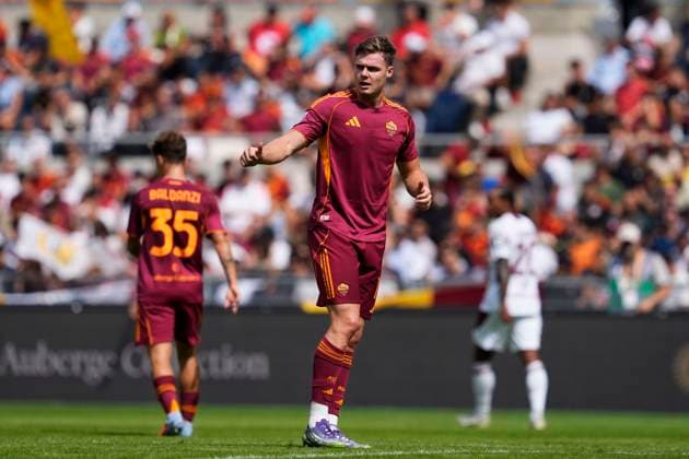 Evan Ferguson (AS Roma) gestures, Serie A, AS Roma v Torino FC, Olimpico Stadium, September 14, 2025, Rome, Italy.