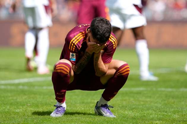 Matias Soule (AS Roma) looks dejected, Serie A, AS Roma v Torino FC, Olimpico Stadium, September 14, 2025, Rome, Italy.