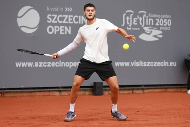 SZCZECIN, 14.09.2025 FINAL TURNIEJU TENISA ZIEMNEGO ATP, Tennis Herren CHALLENGER - FINAL ATP CHALLENGER INVEST IN SZCZECIN OPEN 2025 NZ PABLO LLAMAS RUIZ FOT. KRZYSZTOF CICHOMSKI NEWSPIX.PL --- newspix.pl 