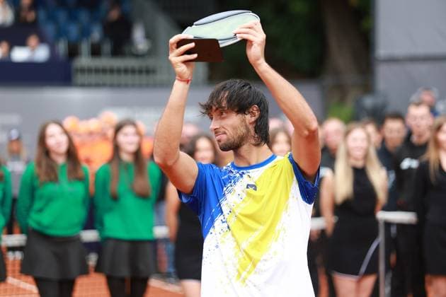 SZCZECIN, 14.09.2025 FINAL TURNIEJU TENISA ZIEMNEGO ATP, Tennis Herren CHALLENGER - FINAL ATP CHALLENGER INVEST IN SZCZECIN OPEN 2025 NZ THIAGO AGUSTIN TIRANTE WYGRYWA TURNIEJ FOT. KRZYSZTOF CICHOMSKI NEWSPIX.PL --- newspix.pl 