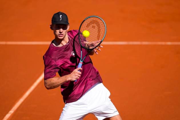 September 14, 2025, Malaga, Malaga, SPAIN: August Holmgren of Denmark in action against Jaume Munar and Pedro Martinez of Spain during their menÃ¢â‚¬â ¢s doubles tennis match to 2025 Davis Cup Qualifiers Second Round between Spain and Denmark at Club Tennis Puente Romano on September 14, 2025, in Malaga, Spain. Malaga SPAIN - ZUMAa181 20250914_zaa_a181_040 Copyright: xJoaquinxCorcherox