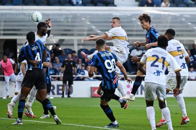 Db Bergamo 14 09 2025 - campionato di calcio serie A Atalanta-Lecce foto Daniele Buffa Image nella foto: gol Giorgio Scalvini 
