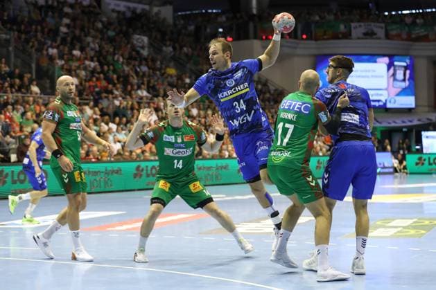 14 09 2025, xtgx, SC Magdeburg TVB Stuttgart v l Kai Haefner Häfner, Stuttgart, 34 throws goal, goal scorer, scores goal, scores the goal Magdeburg