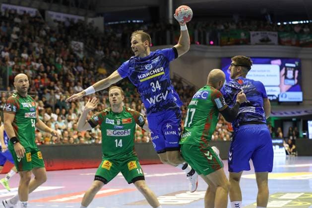 14 09 2025, xtgx, SC Magdeburg TVB Stuttgart v l Kai Haefner Häfner, Stuttgart, 34 throws goal, goal scorer, scores goal, scores the goal Magdeburg