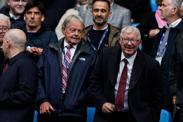 Manchester, England, 14th September 2025. Sir Alex Ferguson former Manchester United, ManU manager during the Manchester City vs Manchester United Premier League match at the Etihad Stadium, Manchester. Picture credit should read: Andrew Yates Sportimage EDITORIAL USE ONLY. No use with unauthorised audio, video, data, fixture lists, club league logos or live services. Online in-match use limited to 120 images, no video emulation. No use in betting, games or single club league player publications. SPI_011_AY_MCI_MUFC SPI-4139-0012