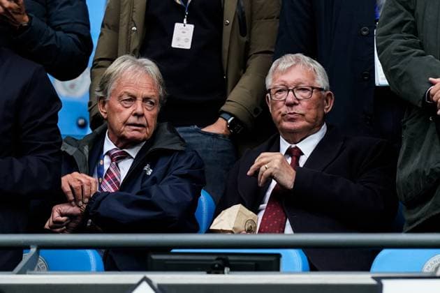 Manchester, England, 14th September 2025. Sir Alex Ferguson former Manchester United, ManU manager during the Manchester City vs Manchester United Premier League match at the Etihad Stadium, Manchester. Picture credit should read: Andrew Yates Sportimage EDITORIAL USE ONLY. No use with unauthorised audio, video, data, fixture lists, club league logos or live services. Online in-match use limited to 120 images, no video emulation. No use in betting, games or single club league player publications. SPI_012_AY_MCI_MUFC SPI-4139-0013
