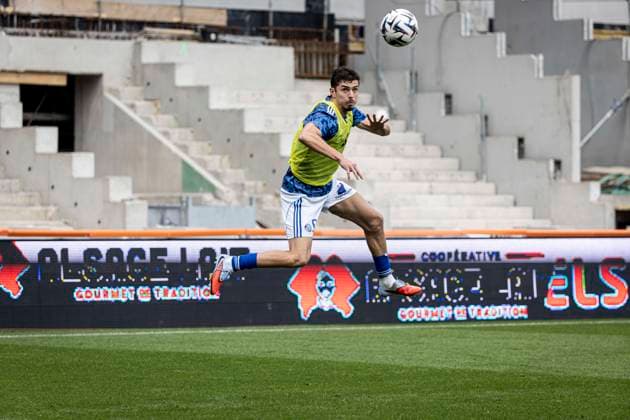 FOOTBALL : Racing Strasbourg vs Le Havre- 4eme journee. Ligue 1 Stade de la Meinau 14 09 2025 Joaquin Panichelli 9 (RCS)  Copyright: xelyxandroxcegarrax