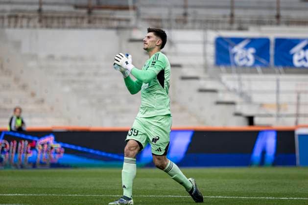 FOOTBALL : Racing Strasbourg vs Le Havre- 4eme journee. Ligue 1 Stade de la Meinau 14 09 2025 Mike Penders 39 (RCS)  Copyright: xelyxandroxcegarrax