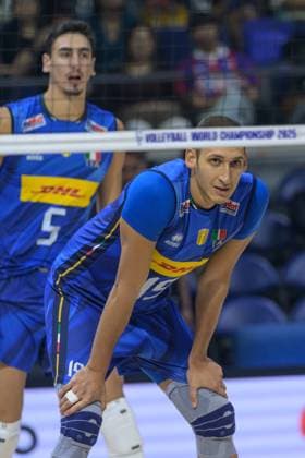 September 14, 2025, Quezon City, Manila, Philippines: Italy vs Algeria in the Pool Phase during the FIVB Mens Volleyball World Championship, WM, Weltmeisterschaft 2025 in Manila, Philippines. Italy win in 3 sets. Italys Roberto RUSSO Quezon City Philippines - ZUMAr144 20250914_zap_r144_080 Copyright: xJaynexRussellx