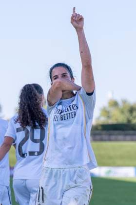 September 14, 2025, Alcala De Henares, Madrid, Spain: ALBA REDONDO of Real Madrid Femenino CF celebrates a goal during the match belonging to La LigaF season 25 26 soccer Ã¢â‚¬oe REAL MADRID FEM - MADRID CFF Ã¢â‚¬Â held on September 14, 2025, at the Ciudad Deportiva Real Madrid Valdebebas, Madrid, Spain. Alcala De Henares Spain - ZUMAc312 20250914_zsp_c312_235 Copyright: xOscarxManuelxSanchezx