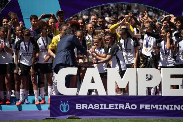Corinthians x Cruzeiro SaO PAULO, SP - 14.09.2025: CORINTHIANS X CRUZEIRO - Corinthians celebrates its seventh title in the Brasileirao Feminino after victory over Cruzeiro, in the final played on Sunday morning (14) at the Neo Quimica Arena in Sao Paulo, SP. (Photo: Rodilei Morais Fotoarena) x2806836x  RodileixMorais