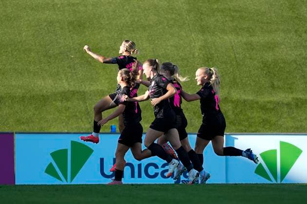 September 14, 2025, Valdebebas, Madrid, Spain: Angela Sosa Martin of Madrid CFF celebrates a goal during the Spanish Women League, Liga F, football match played between Real Madrid and Madrid CFF at Alfredo Di Stefano stadium on September 14, 2025, in Valdebebas, Madrid, Spain. Valdebebas Spain - ZUMAa181 20250914_zaa_a181_174 Copyright: xOscarxJ.xBarrosox
