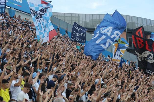 supporters of Lazio during the Serie A Unilive soccer match between U.S Sassuolo and S.S. Lazio at Mapei stadium, Reggio Emilia, northern Italy, Monday, September 14, 2025. - Soccer - (Photo Michele Nucci - LaPresse)  Copyright: xMichelexNucci LaPressex