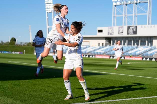 September 14, 2025, Valdebebas, Madrid, Spain: Alba Maria Redondo Ferrer of Real Madrid CF celebrates a goal during the Spanish Women League, Liga F, football match played between Real Madrid and Madrid CFF at Alfredo Di Stefano stadium on September 14, 2025, in Valdebebas, Madrid, Spain. Valdebebas Spain - ZUMAa181 20250914_zaa_a181_152 Copyright: xOscarxJ.xBarrosox