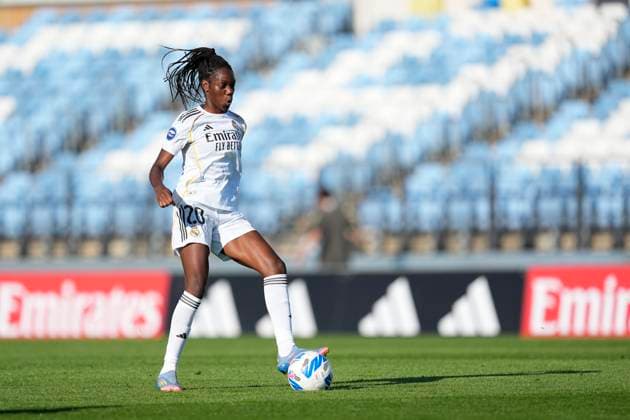 September 14, 2025, Valdebebas, Madrid, Spain: Naomie Noelle Feller of Real Madrid CF in action during the Spanish Women League, Liga F, football match played between Real Madrid and Madrid CFF at Alfredo Di Stefano stadium on September 14, 2025, in Valdebebas, Madrid, Spain. Valdebebas Spain - ZUMAa181 20250914_zaa_a181_158 Copyright: xOscarxJ.xBarrosox