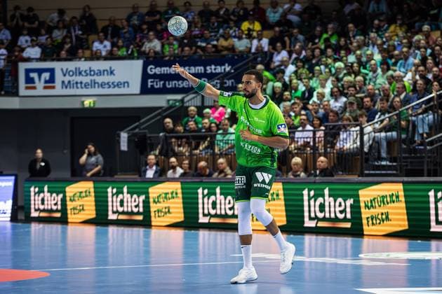 14 09 2025, xovx, Handball Daikin Handball Bundesliga, HSG Wetzlar TBV Lemgo Lippe Philipp Ahouansou HSG Wetzlar , Freisteller Wetzlar Buderus Arena Hessen Deutschland DE