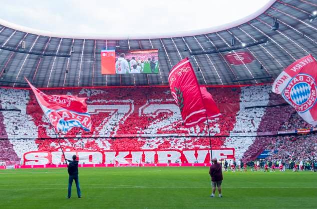 FCB fans in the match FC BAYERN MÜNCHEN - HAMBURGER SV 5-0. on Sept 13, 2025 in Allianz Arena München, Germany. Season 2026 2026, 1.Bundesliga, FCB, matchday 3, 3.Spieltag