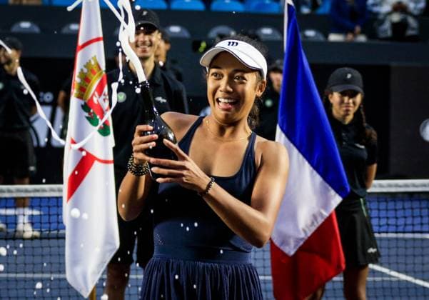 WTA, Tennis Damen 250 SP OPEN SaO PAULO, SP - 14.09.2025: WTA 250 SP OPEN - The inaugural SP Open, a WTA 250 series tournament played on hard courts, will take place at Villa-Lobos Park in the west of Sao Paulo. The event marks Sao Paulo& 39;s return to the official WTA calendar after 25 years and has been Brazil& 39;s largest women& 39;s tournament since 2016. In addition to the sporting events, 32 players will compete in the singles and 16 doubles draws. Pictured is the 2025 SP Open tennis champion, Rakotomanga Rajaonah (FRA). (Photo: Aloisio Mauricio Fotoarena) x2807044x  AloisioxMauricio