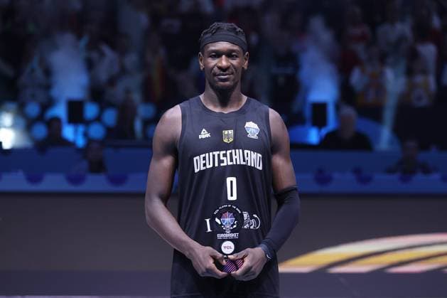 TURKEY vs GERMANY ISAAC BONGA, basketball player of Germany during the European Championships final match against Turkey, at Xiaomi Arena. Riga, 14.09.2025. photo: Ivica Veselinov MN Press Photo BASKETBALL, FIBA, EUROBASKET 2025, TURKEY, GERMANY Riga Xiaomi Arena Riga Latvia Copyright: xMNxPressxPhotox
