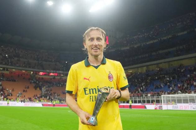 AC Milan s Luka Modric Panini player of the match during the Serie A soccer match between Milan and Bologna at the San Siro Stadium in Milan , north Italy - Sunday , September 14 , 2025. - Soccer .  Copyright: xSpada LaPressex