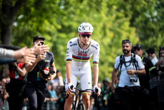 September 14, 2025, Montreal, Qc, Canada: Tadej Pogacar, of Slovenia, riding for UAE team Emirates gets ready to compete in the UCI Montreal Grand Prix Cycling race in Montreal on Sunday, Sept. 14, 2025. Canada News - September 14, 2025  - ZUMAc35_ 20250914_zaf_c35_115 Copyright: xChristopherxKatsarovx