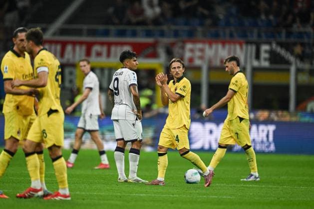 CALCIO - Serie A - AC Milan vs Bologna FC Luka Modric of AC Milan celebrating after a goal during the Italian Serie A football match between AC Milan and Bologna FC on September 14, 2025 at Giuseppe Meazza San Siro Siro stadium in Milan, Italy Milan Italy  Copyright: xIPAxSport ABACAx