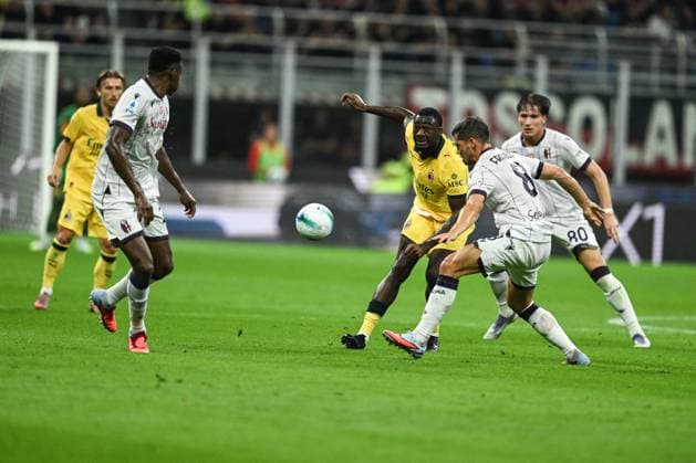 CALCIO - Serie A - AC Milan vs Bologna FC Youssouf Fofana of AC Milan in action during the Italian Serie A football match between AC Milan and Bologna FC on September 14, 2025 at Giuseppe Meazza San Siro Siro stadium in Milan, Italy Milan Italy  Copyright: xIPAxSport ABACAx