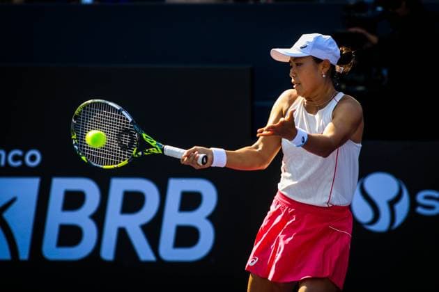 WTA, Tennis Damen 250 SP OPEN SaO PAULO, SP - 14.09.2025: WTA 250 SP OPEN - The first edition of the SP Open, a WTA 250 series tournament played on hard courts, will take place at Villa-Lobos Park, in the west zone of Sao Paulo. The event marks Sao Paulo& 39;s return to the official WTA calendar after 25 years and is the largest women& 39;s tournament in Brazil since 2016. In addition to the sporting competitions with 32 players in the singles and 16 doubles. In the photo, tennis player Janice Tjen (INA) during a SP Open match against tennis player Rakotomanga Rajaonah (FRA) this Sunday (14). (Photo: Aloisio Mauricio Fotoarena) x2807511x  AloisioxMauricio