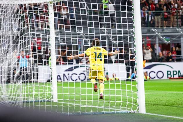 AC Milan v Bologna FC 1909 - Serie A Luka Modric of AC Milan celebrates after scoring a goal during the Serie A match between AC Milan and Bologna FC at Giuseppe Meazza Stadium in Milan, Italy, on September 14, 2025. Milan Italy  Copyright: xMattiaxMarteganix originalFilename:martegani-acmilanb250914_npoJv.jpg