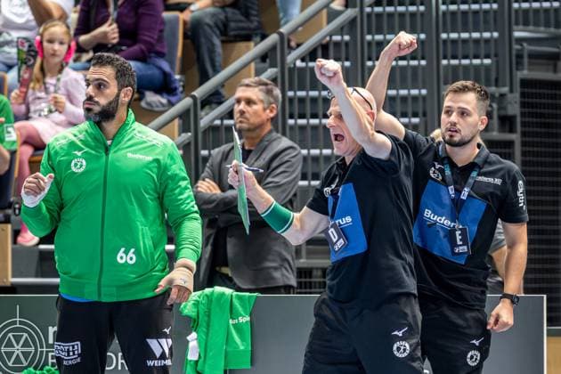 Handball Bundesliga HSG Wetzlar TBV Lemgo Lippe, 14 09 25 Karim Hendawy HSG Wetzlar, 66 , Stefan Ruehl HSG Wetzlar , Oliver Oestreicher HSG Wetzlar Handball Bundesliga HSG Wetzlar TBV Lemgo Lippe Wetzlar, 14 09 25 Copyright: xBEAUTIFULxSPORTS Roeczeyx