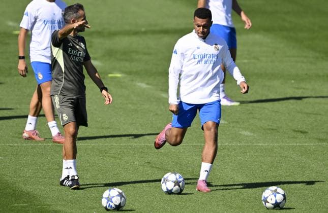 Ahead of Real Madrid v Olympique de Marseille - UEFA Champions League??????? MADRID, SPAIN - SEPTEMBER 15: Kylian Mbappe of Real Madrid attends training session at Valdebebas facilities ahead of UEFA Champions League football match against Olympique de Marseille in Madrid, Spain on September 15, 2025. Burak Akbulut Anadolu Madrid Spain. Editorial use only. Please get in touch for any other usage.  Copyright: x2025xAnadoluxBurakxAkbulutx