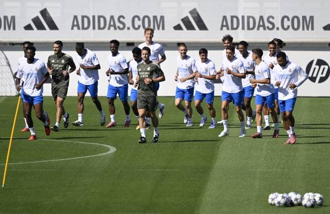 Ahead of Real Madrid v Olympique de Marseille - UEFA Champions League??????? MADRID, SPAIN - SEPTEMBER 15: Players of Real Madrid attend training session at Valdebebas facilities ahead of UEFA Champions League football match against Olympique de Marseille in Madrid, Spain on September 15, 2025. Burak Akbulut Anadolu Madrid Spain. Editorial use only. Please get in touch for any other usage.  Copyright: x2025xAnadoluxBurakxAkbulutx