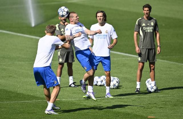 Ahead of Real Madrid v Olympique de Marseille - UEFA Champions League??????? MADRID, SPAIN - SEPTEMBER 15: Franco Mastantuono of Real Madrid attends training session at Valdebebas facilities ahead of UEFA Champions League football match against Olympique de Marseille in Madrid, Spain on September 15, 2025. Burak Akbulut Anadolu Madrid Spain. Editorial use only. Please get in touch for any other usage.  Copyright: x2025xAnadoluxBurakxAkbulutx