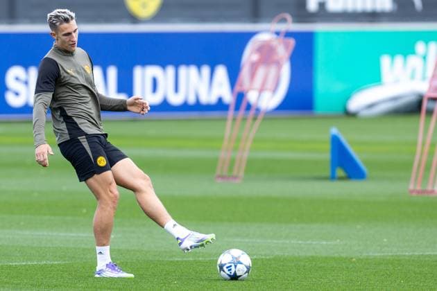 15 09 2025, Final training session for the UEFA Champions League match between Juventus Turin and Borussia Dortmund, Nico Schlotterbeck Borussia Dortmund , Dortmund Training ground Borussia Dortmund NRW Germany xRHR PHOTO DEx Copyright: DennisxEwert RHR-FOTOx RHR-FOTO DE