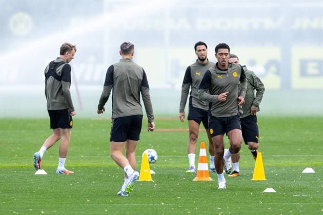 15 09 2025, Final training session for the UEFA Champions League match between Juventus Turin and Borussia Dortmund, Jobe Bellingham Borussia Dortmund , Dortmund Training ground Borussia Dortmund NRW Germany xRHR PHOTO DEx Copyright: DennisxEwert RHR-FOTOx RHR-FOTO DE