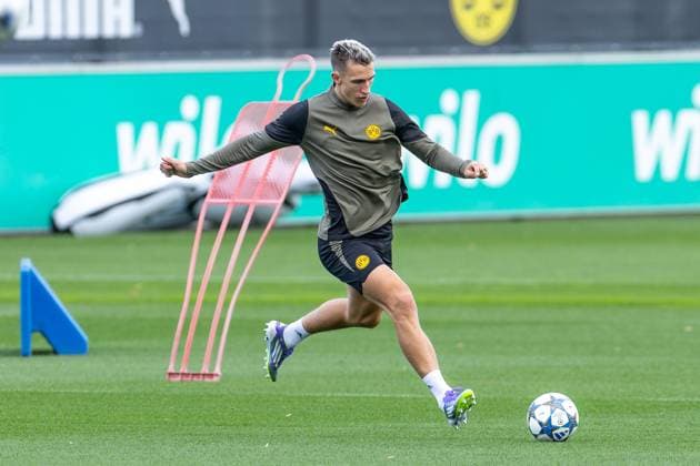 15 09 2025, Final training session for the UEFA Champions League match between Juventus Turin and Borussia Dortmund, Nico Schlotterbeck Borussia Dortmund , Dortmund Training ground Borussia Dortmund NRW Germany xRHR PHOTO DEx Copyright: DennisxEwert RHR-FOTOx RHR-FOTO DE