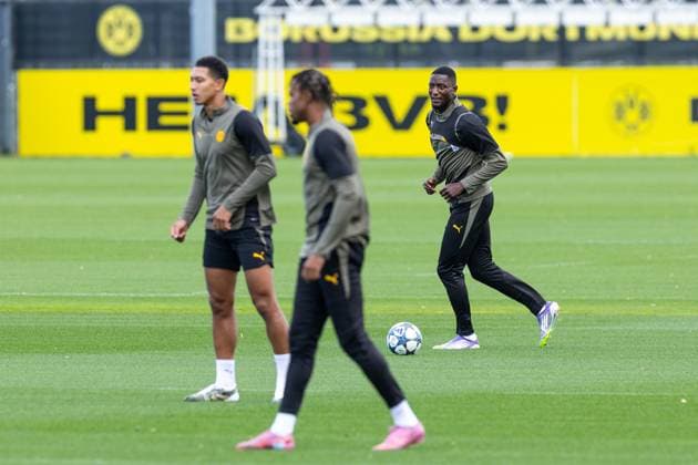 15 09 2025, Final training session for the UEFA Champions League match between Juventus Turin and Borussia Dortmund, Serhou Guirassy Borussia Dortmund , Dortmund Training ground Borussia Dortmund NRW Germany xRHR PHOTO DEx Copyright: DennisxEwert RHR-FOTOx RHR-FOTO DE