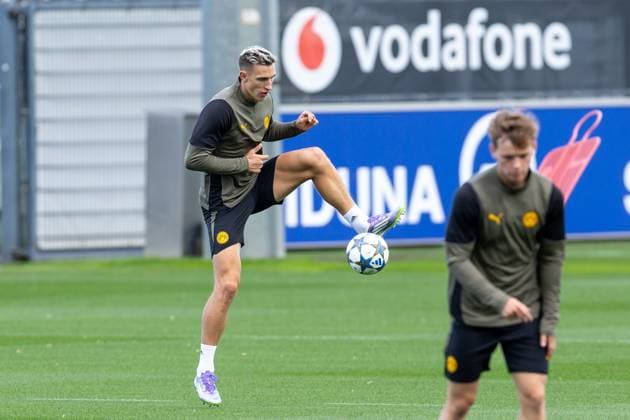 15 09 2025, Final training session for the UEFA Champions League match between Juventus Turin and Borussia Dortmund, Nico Schlotterbeck Borussia Dortmund , Dortmund Training ground Borussia Dortmund NRW Germany xRHR PHOTO DEx Copyright: DennisxEwert RHR-FOTOx RHR-FOTO DE