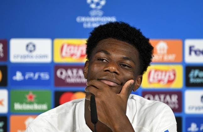 Ahead of Real Madrid v Olympique de Marseille - UEFA Champions League MADRID, SPAIN - SEPTEMBER 15: Aurelien Tchouameni of Real Madrid attends a press conference, PK, Pressekonferenz after training session at Valdebebas facilities ahead of UEFA Champions League football match against Olympique de Marseille in Madrid, Spain on September 15, 2025. Burak Akbulut Anadolu Madrid Spain. Editorial use only. Please get in touch for any other usage.  Copyright: x2025xAnadoluxBurakxAkbulutx