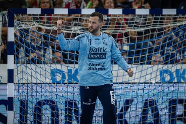 DAIKIN HBL SG Flensburg Handewitt vs TSV Hannover Burgdorf 15 09 25 Benjamin Buric No 01, SG Flensburg Handewitt DAIKIN HBL SG Flensburg Handewitt vs TSV Hannover Burgdorf, GP JOULE Arena Flensburg on 15 09 25 Copyright: xBEAUTIFULxSPORTS MarioxM.xKobergx