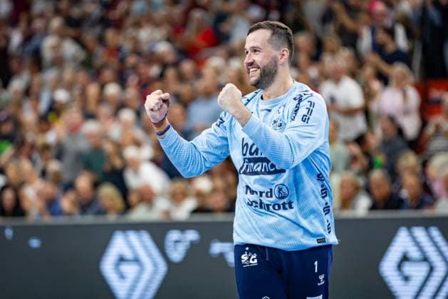 DAIKIN HBL SG Flensburg Handewitt vs TSV Hannover Burgdorf 15 09 25 Benjamin Buric No 01, SG Flensburg Handewitt DAIKIN HBL SG Flensburg Handewitt vs TSV Hannover Burgdorf, GP JOULE Arena Flensburg on 15 09 25 Copyright: xBEAUTIFULxSPORTS MarioxM.xKobergx