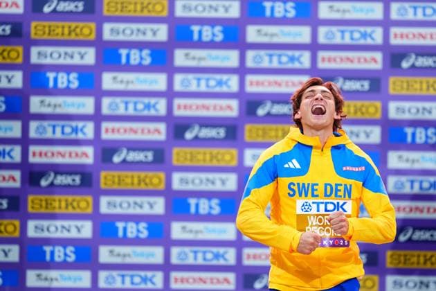 Armand Duplantis (SWE), SEPTEMBER 16, 2025 - Athletics : World Athletics Championships Tokyo 2025 Men s Pole Vault Medal ceremony at National Stadium in Tokyo, Japan.  aflo_303638966