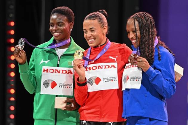 2025.09.16 Tokio Lekkoatletyka Mistrzostwa Swiata N z Tobi Amusan Ditaji Kambundji Grace Stark Foto Michal Laudy PressFocus 2025.09.16 Tokyo Athletics World Championships Tobi Amusan Ditaji Kambundji Grace Stark Credit: Michal Laudy PressFocus NEWSPIX.PL --- newspix.pl 
