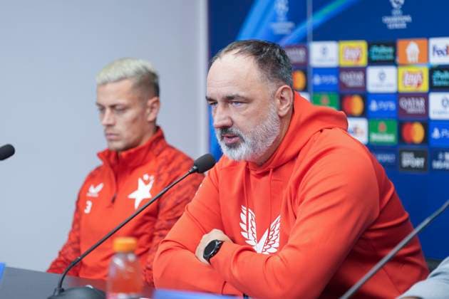 Champions League Slavia Prague Bodo Glimt Prague, Czech Republic 20250916 Slavia Praha s coach Slavie TrpiÅ¡ovskÃ½ t h and TomaÅ¡ HoleÅ¡ at a press conference before the Champions League match against Bodo Glimt Photo Terje Pedersen NTB Praha Czech Republic EDITORIAL USE ONLY RESTRICTED USE FOR BETTING COMPANIES  Copyright: xTerjexPedersenx xNTBx