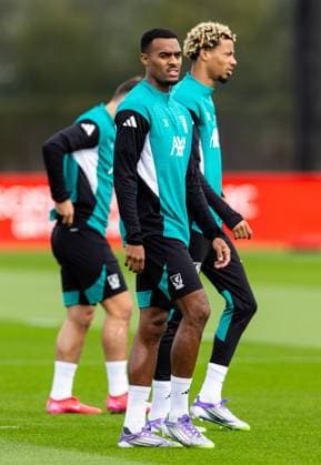Football - UEFA Champions League - Liverpool FC v AtlÃ tico de Madrid - MD-1 LIVERPOOL, ENGLAND - Tuesday, September 16, 2025: Liverpool s Ryan Gravenberch during a training session at the AXA Training Centre ahead of the UEFA Champions League match between Liverpool FC and AtlÃ tico de Madrid. (Photo by Jessica Hornby Propaganda)  Copyright: xDavidxRawcliffex P2025-09-16-LFC-Training-Atletico-14